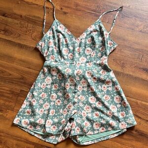 Floral Spaghetti Strap Romper